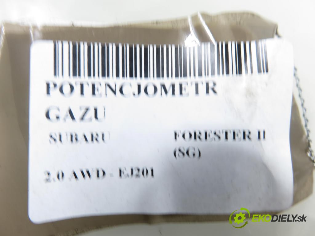 SUBARU FORESTER (SG_) KOMBI 2006 92,00 2.0 AWD 125 - EJ201 1994,00 Potenciometer plynu 1988007060 ; 36010SA060 (Potenciometer plynového pedálu)