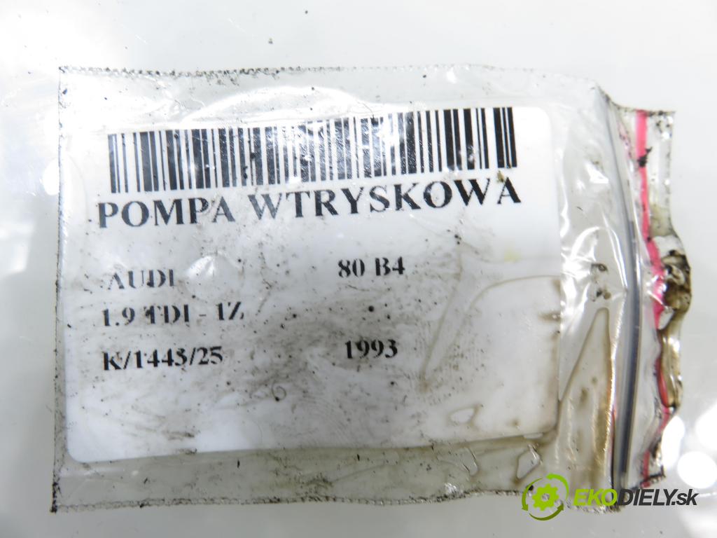 AUDI 80 (8C, B4) SEDAN 1993 66,00 1.9 TDI - 1Z 1896,00 Pumpa vstrekovacia 028130109J ; 0460404995 (Vstrekovacie čerpadlo)