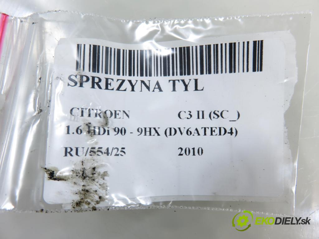 CITROEN C3 II (SC_) HB 2010 0,00 1.6 HDi 90 - 9HX (DV6ATED4) 1560,00 Pružina zadné