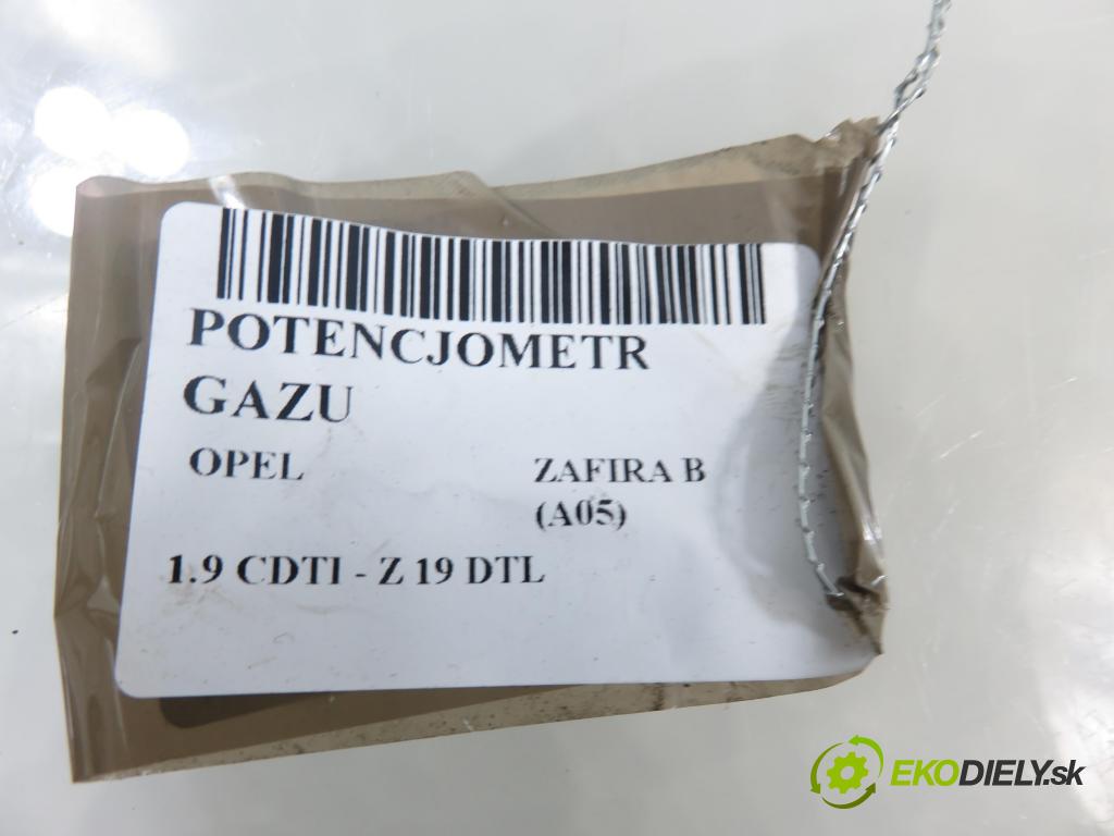OPEL ZAFIRA B (A05) MINIVAN 2006 74,00 1.9 CDTI 8V 101 - Z 19 DTL 1910,00 Potenciometer plynu 9202341BT ; 6PV00811400 (Potenciometer plynového pedálu)