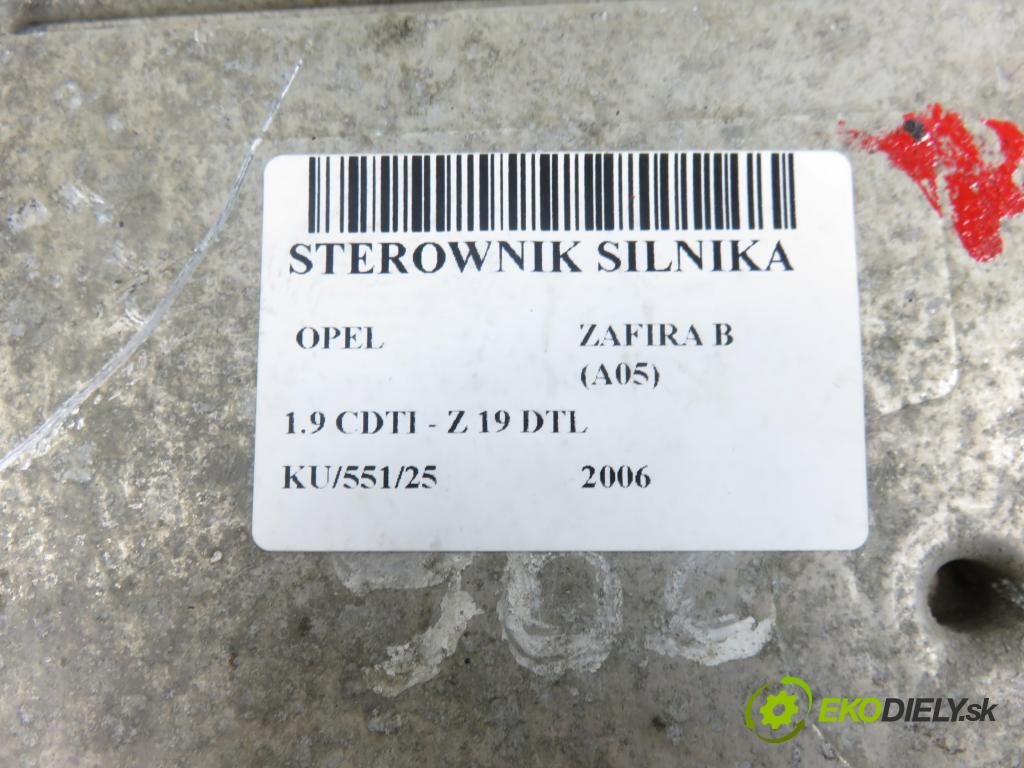 OPEL ZAFIRA B (A05) MINIVAN 2006 74,00 1.9 CDTI 8V 101 - Z 19 DTL 1910,00 Riadiaca jednotka Motor 0281012549 ; 5598922