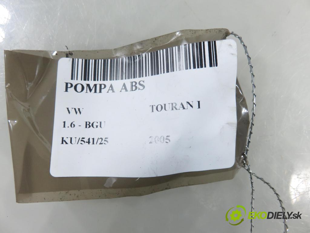 VW TOURAN (1T1, 1T2) MINIVAN 2005 75,00 1.6 - BGU 1595,00 Pumpa ABS 1K0907379D ; 1K0614517B (Pumpa ABS)