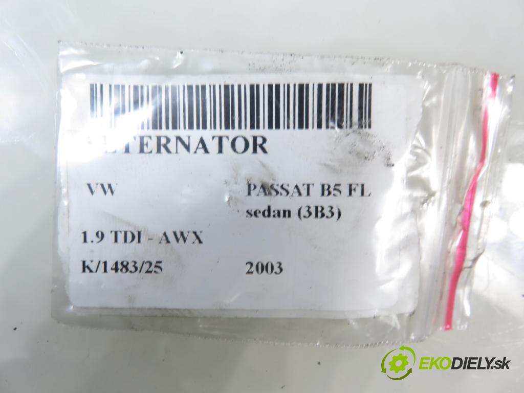 VW PASSAT B5.5 (3B3) SEDAN 2003 96,00 1.9 TDI - AWX 1896,00 Alternátor 028903031 ; 0124515083 (Alternátor)