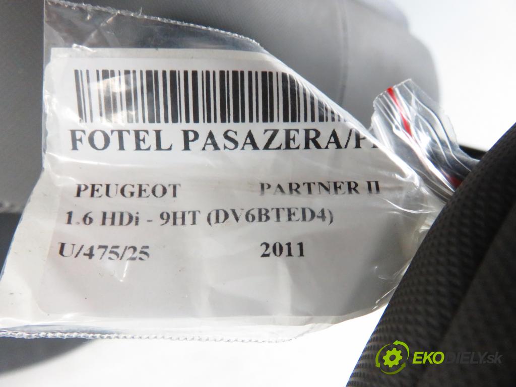 PEUGEOT PARTNER Skrzynia FURGON 2011 55,00 1.6 HDi - 9HT (DV6BTED4) 1560,00 Sedadlo CESTUJÚCI/PP 