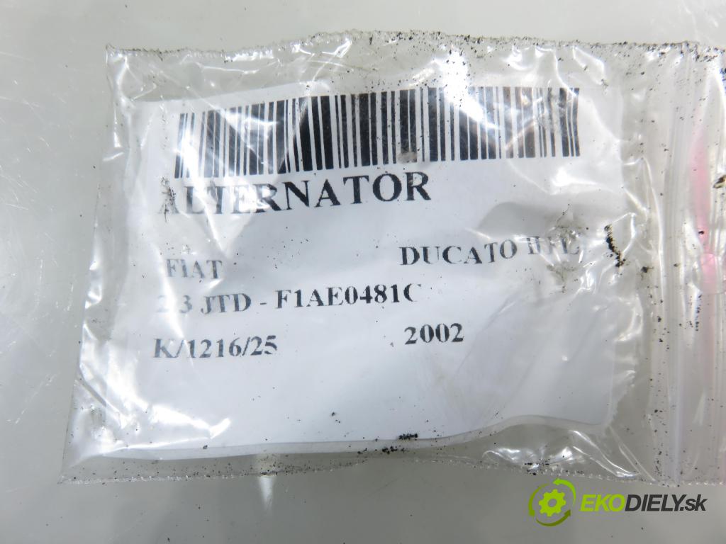 FIAT DUCATO Skrzynia (244_) BUS 2002 81,00 2.3 JTD - F1AE0481C 2286,00 Alternátor 504009977 ; 0124325053 (Alternátor)