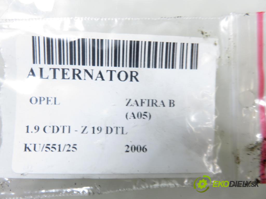 OPEL ZAFIRA B (A05) MINIVAN 2006 74,00 1.9 CDTI 8V 101 - Z 19 DTL 1910,00 Alternátor CA1890IR (Alternátor)