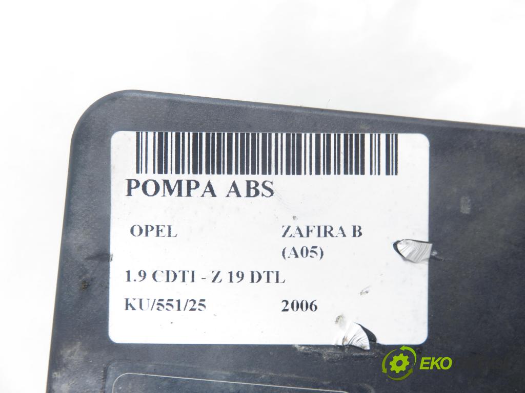 OPEL ZAFIRA B (A05) MINIVAN 2006 74,00 1.9 CDTI 8V 101 - Z 19 DTL 1910,00 Pumpa ABS ; 13234911AS (Pumpa ABS)