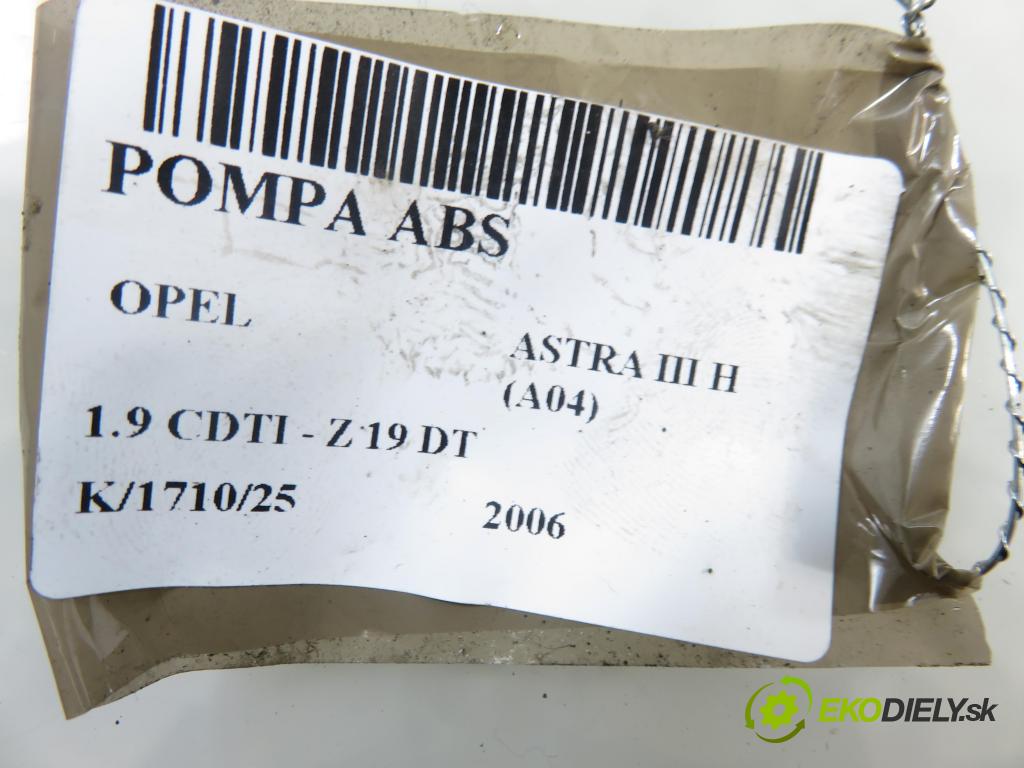 OPEL ASTRA H (A04) HB 2006 88,00 1.9 CDTI - Z 19 DT 1910,00 Pumpa ABS 10096005433 ; 13213608AJ (Pumpa ABS)