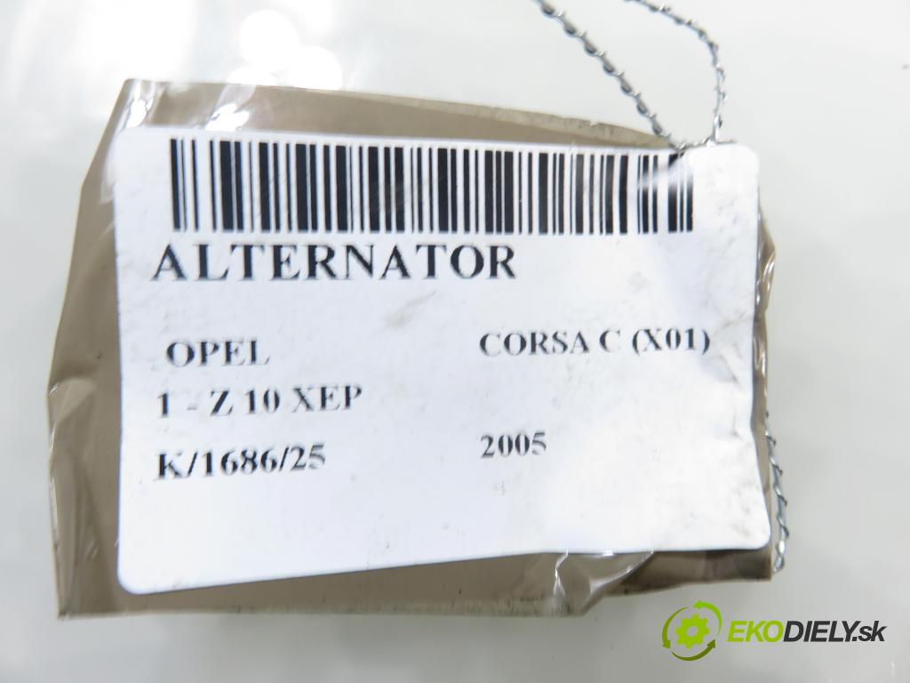 OPEL CORSA C (X01) HB 2005 44,00 1 - Z 10 XEP 998,00 Alternátor 0124425021 ; 55556068 (Alternátor)