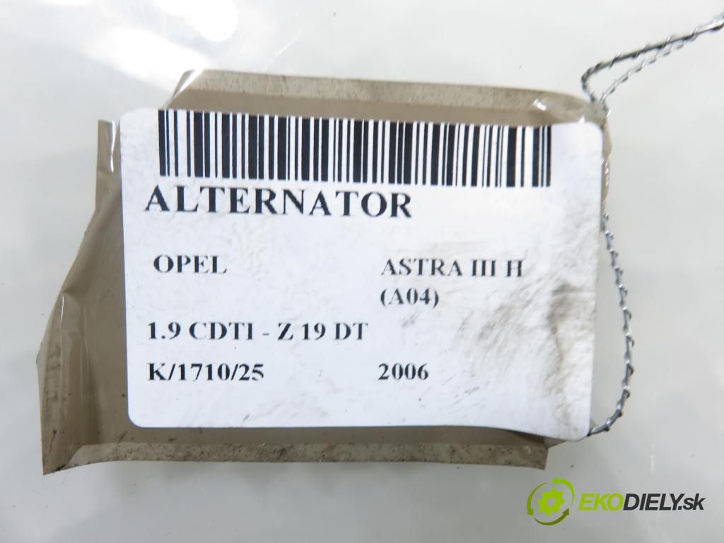 OPEL ASTRA H (A04) HB 2006 88,00 1.9 CDTI - Z 19 DT 1910,00 Alternátor AL55158C (Alternátor)