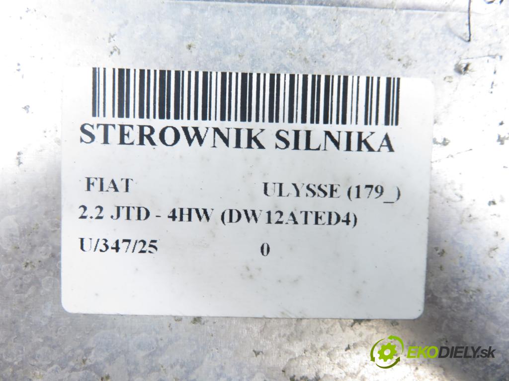 FIAT ULYSSE (179_) VAN 2003 94,00 2.2 JTD - 4HW (DW12ATED4) 2179,00 Riadiaca jednotka Motor 0281011033 ; 9646719280