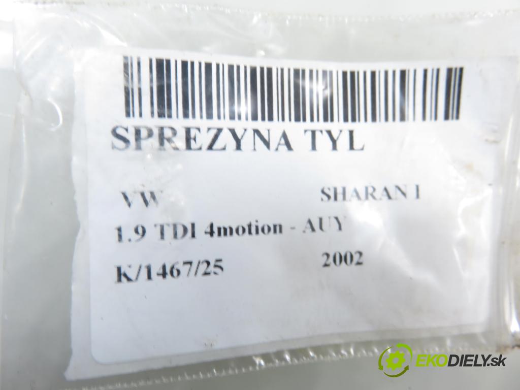 VW SHARAN (7M8, 7M9, 7M6) MINIVAN 2002 85,00 1.9 TDI PD 115 4motion - AUY 1896,00 Pružina zadné 