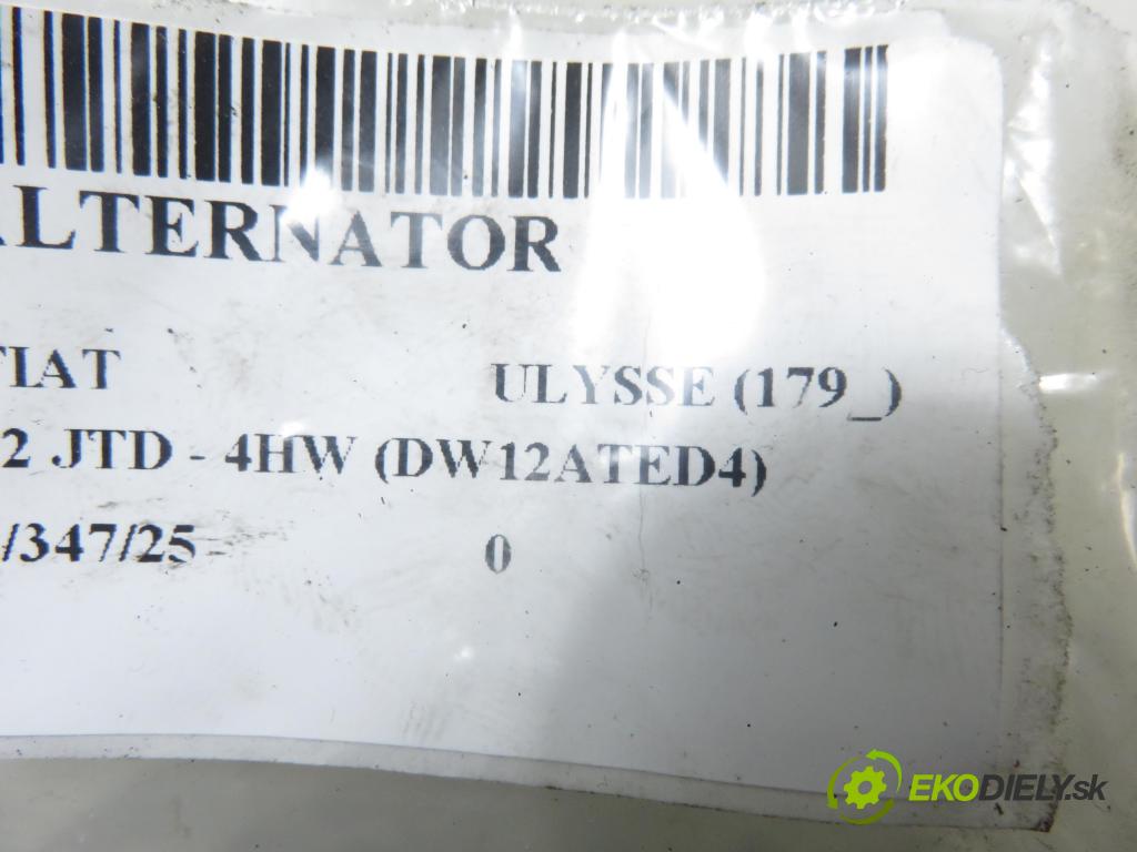 FIAT ULYSSE (179_) VAN 2003 94,00 2.2 JTD - 4HW (DW12ATED4) 2179,00 Alternátor 9665617780 (Alternátor)