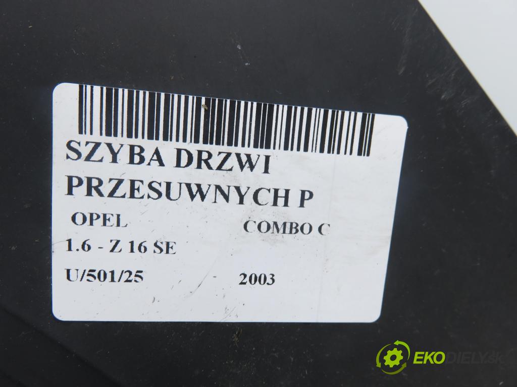 OPEL COMBO C KOMBIVAN 2003 62,00 1.6 8V 84 - Z 16 SE 1598,00 okno dveře posúvne P