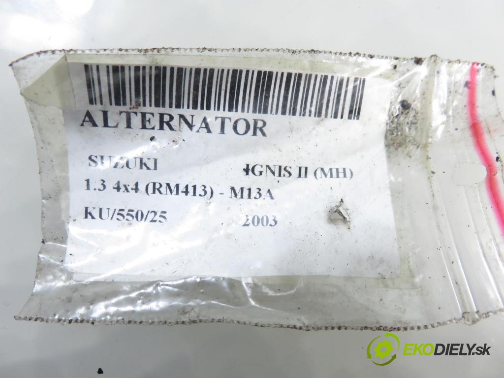 SUZUKI IGNIS II (MH) HB 2003 69,00 1.3 VVT 4x4 94 - M13A 1328,00 Alternátor 3140086G0 ; MS1022118560 (Alternátor)