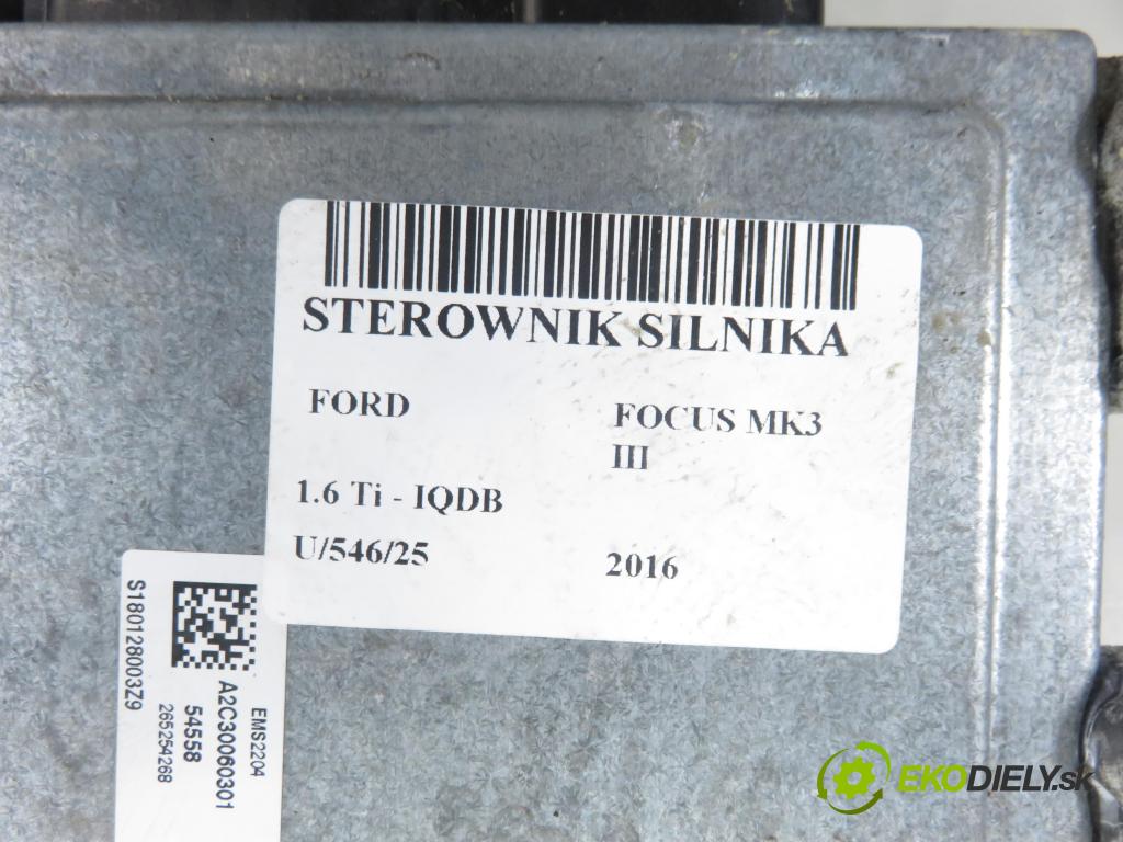 FORD FOCUS III HB 2016 77,00 1.6 Ti VCT 105 - IQDB 1596,00 Riadiaca jednotka Motor A2C95252803 ; F1FA12A650FE ; AV6112B684DA