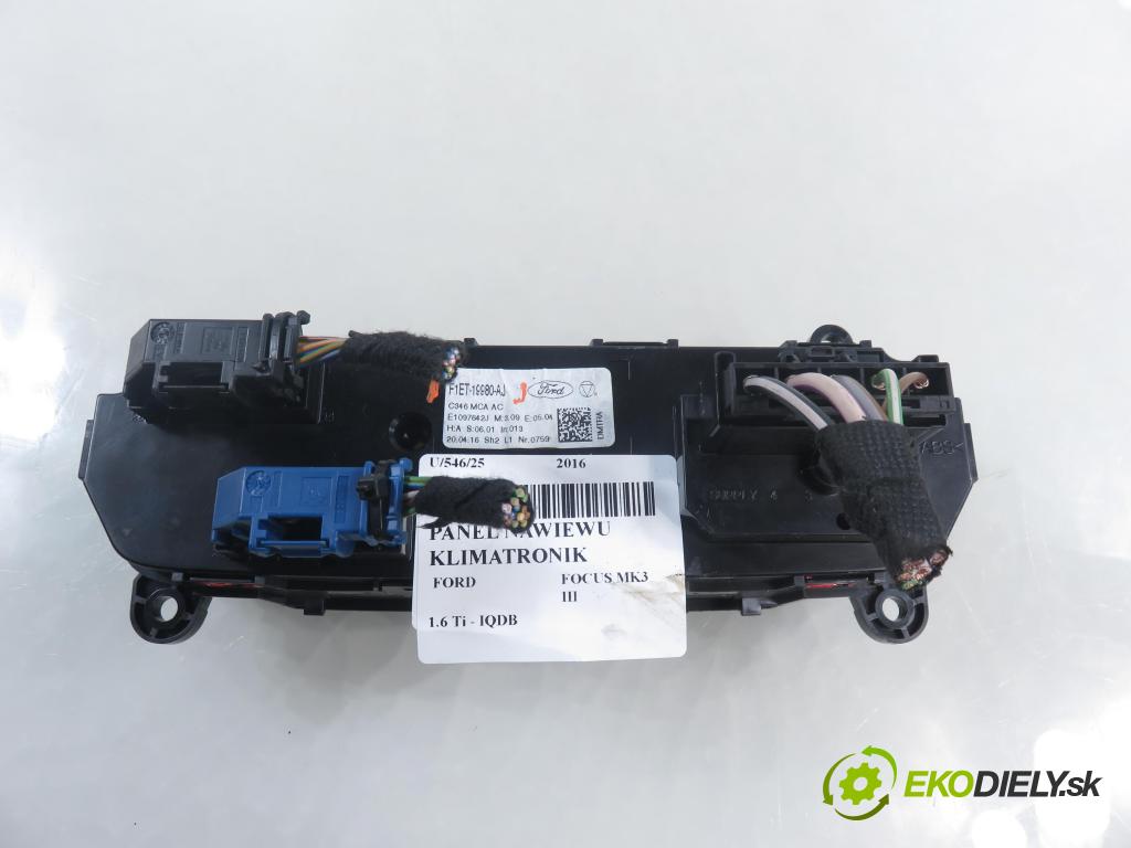 FORD FOCUS III HB 2016 77,00 1.6 Ti VCT 105 - IQDB 1596,00 Panel kúrenia KLIMATIZACE: F1ET19980AJ