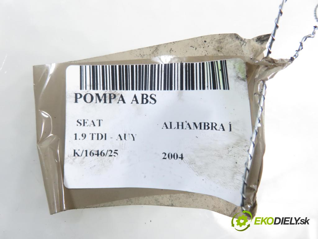 SEAT ALHAMBRA (7V8, 7V9) MINIVAN 2004 85,00 1.9 TDI PD 115 - AUY 1896,00 Pumpa ABS 7M3907379G ; 10092503173 (Pumpa ABS)