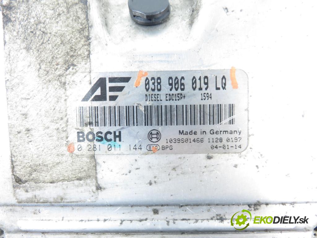 SEAT ALHAMBRA (7V8, 7V9) MINIVAN 2004 85,00 1.9 TDI PD 115 - AUY 1896,00 Riadiaca jednotka Motor 038906019LQ ; 0281011144