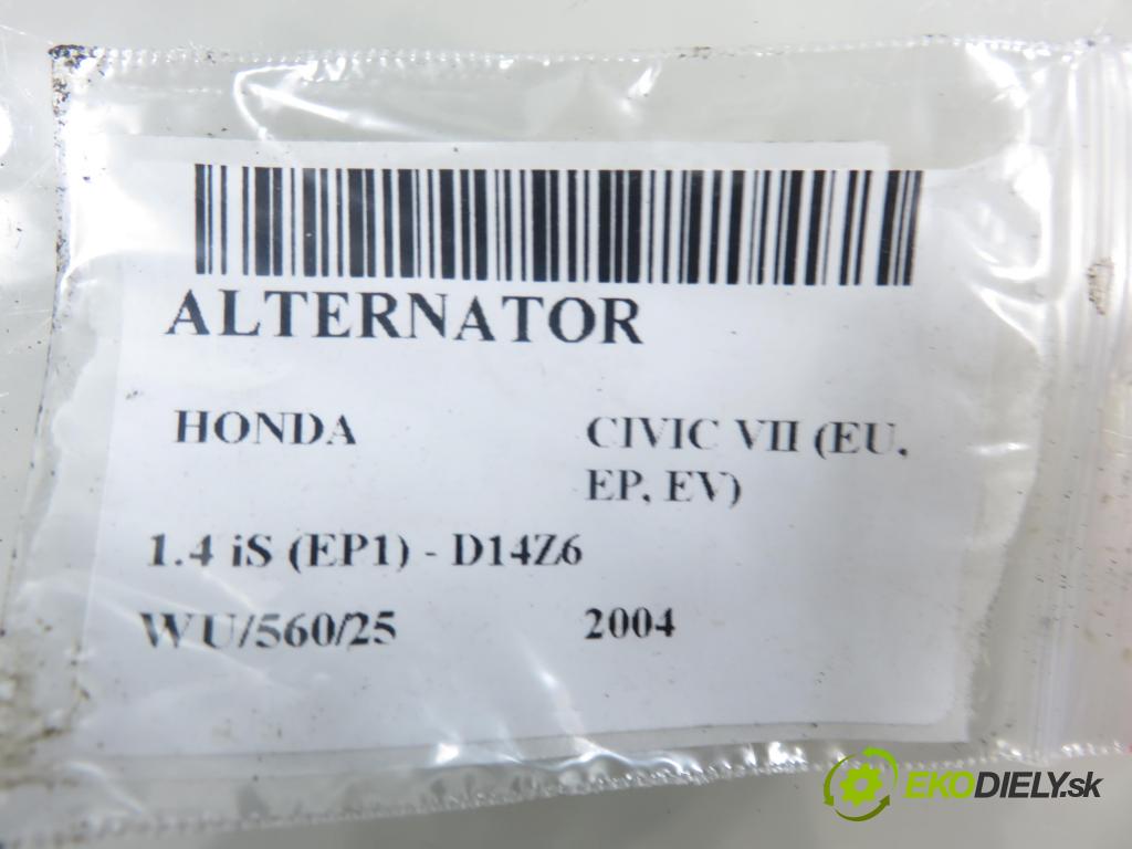 HONDA CIVIC VII Hatchback (EU, EP, EV) HB 2004 66,00 1.4 iS (EP1) 90 - D14Z6 1396,00 Alternátor  (Alternátor)