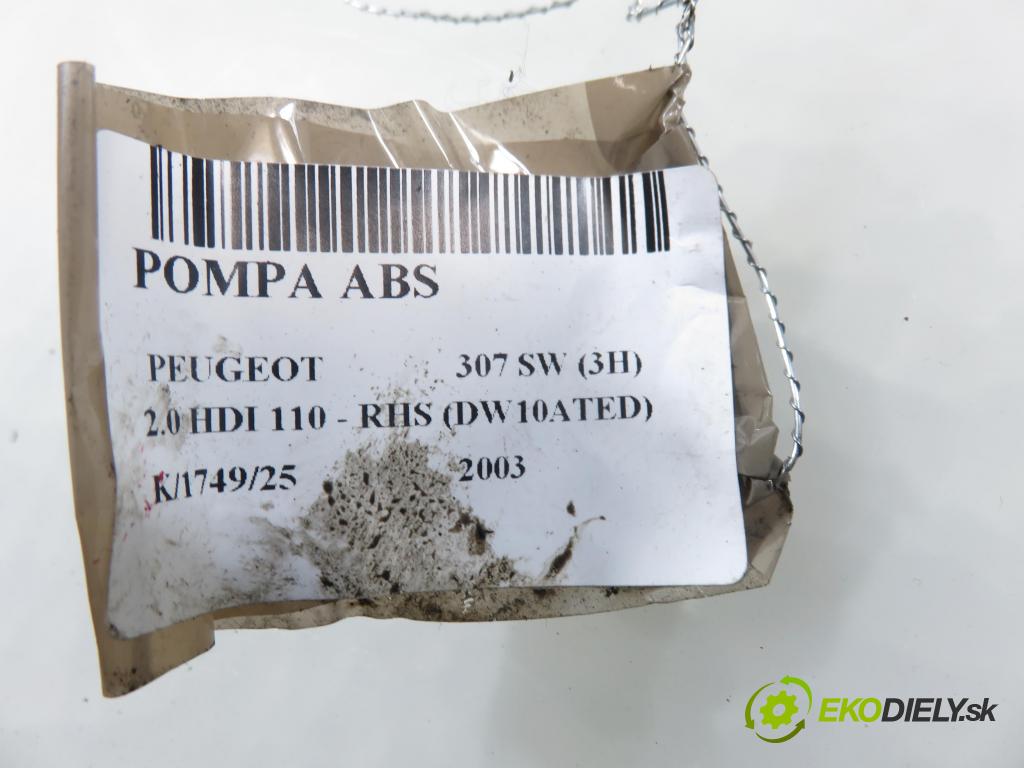 PEUGEOT 307 SW (3H) KOMBI 2003 79,00 2.0 HDI 110 - RHS 1997,00 Pumpa ABS 0265950084 (Pumpa ABS)