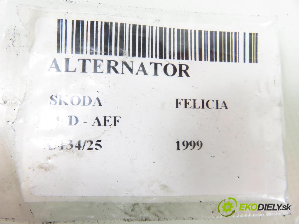 SKODA FELICIA I kombi (6U5) KOMBI 1999 47,00 1.9 D - AEF 1896,00 Alternátor 028903026B ; 0123310038 (Alternátor)