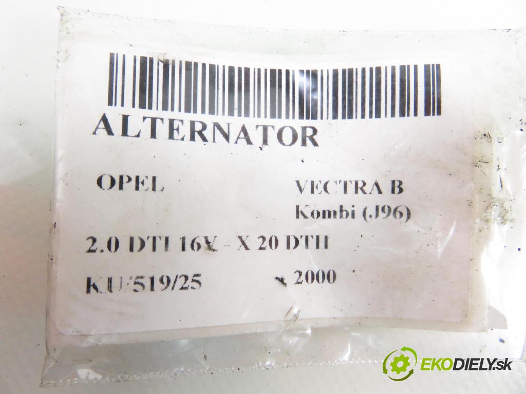 OPEL VECTRA B Kombi (J96) KOMBI 2000 74,00 2.0 DTI 16V - X 20 DTH 1995,00 Alternátor 90506202 ; 90506202SR ; 0123500008 (Alternátor)