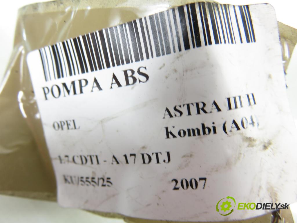 OPEL ASTRA H Kombi (A04) KOMBI 2007 81,00 1.7 CDTI - A 17 DTJ 1686,00 Pumpa ABS 10096005543 ; 13246535BL (Pumpa ABS)
