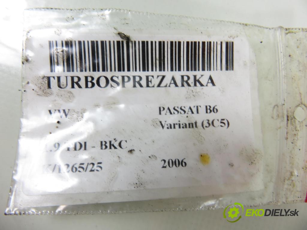 VW PASSAT B6 Variant (3C5) KOMBI 2006 77,00 1.9 TDI - BKC 1896,00 Turbodúchadlo 038253014G (Turbodúchadlo (kompletné))
