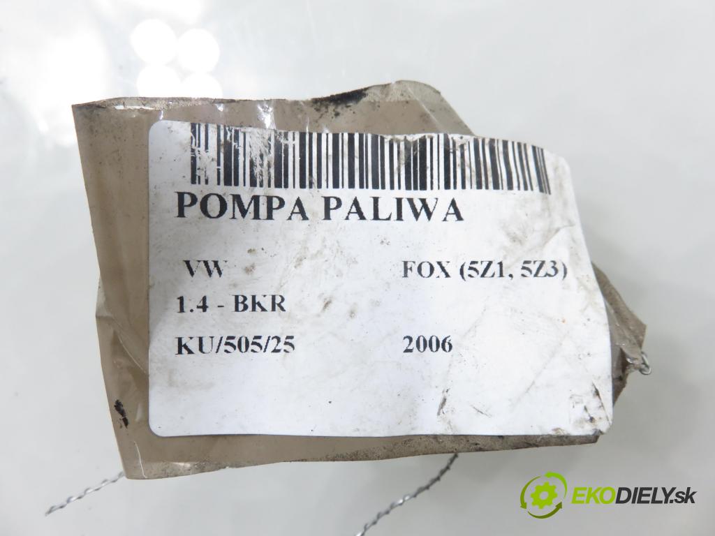 VW FOX (5Z1, 5Z3) HB 2006 55,00 1.4 - BKR 1390,00 pumpa paliva 5Z0919051G ; 0580314100