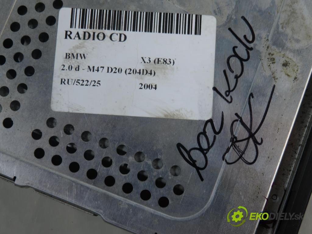 BMW X3 (E83) SUV 2004 110,00 2.0 d 150 - M47 D20 (204D4) 1995,00 RADIO CD 6943437