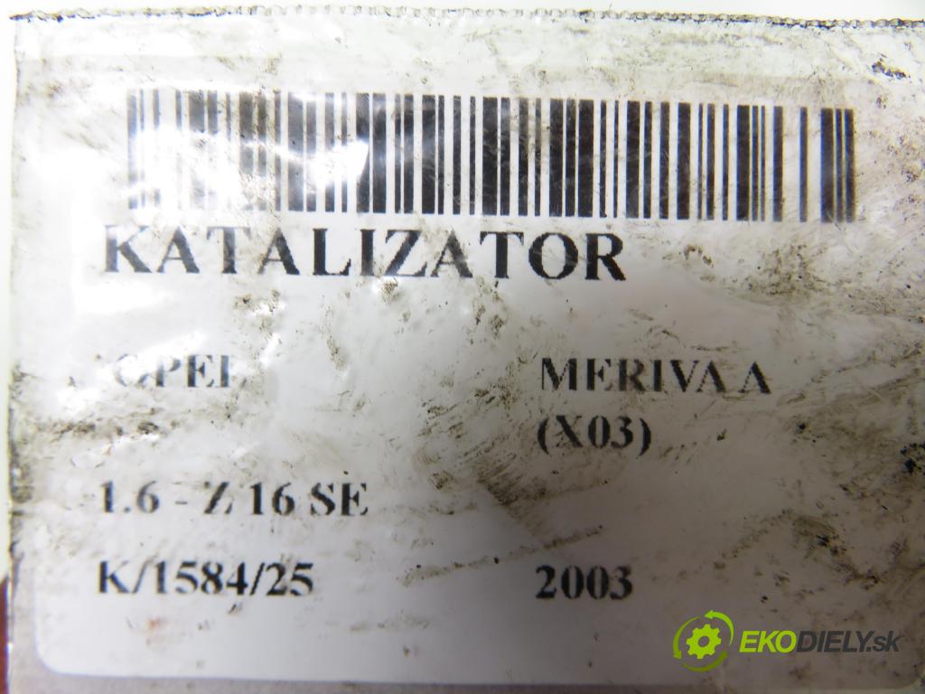 OPEL MERIVA A nadwozie wielkoprzestrzenne (MPV) (X03) HB 2003 64,00 1.6 - Z 16 SE 1598,00 Potrubie VYČERPAT: 13105074 (Výfukové potrubie)