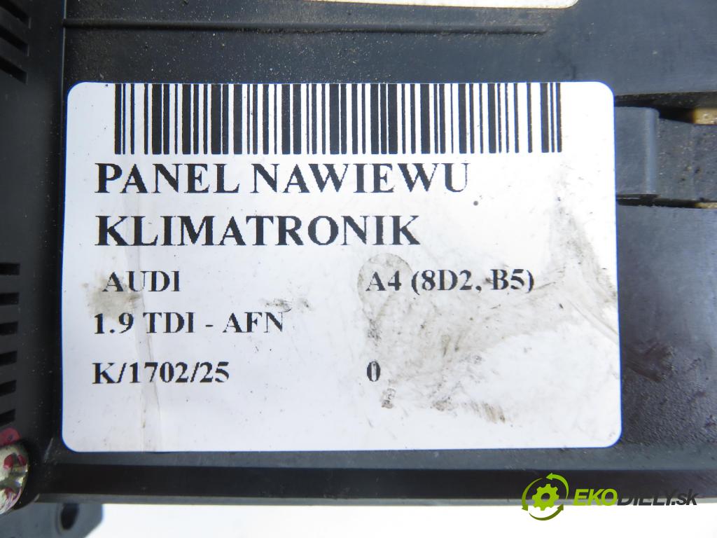 AUDI A4 (8D2, B5) SEDAN 1996 81,00 1.9 TDI 110 - AFN 1896,00 Panel topení KLIMATRONIK 8L0820043B ; 5HB00760800