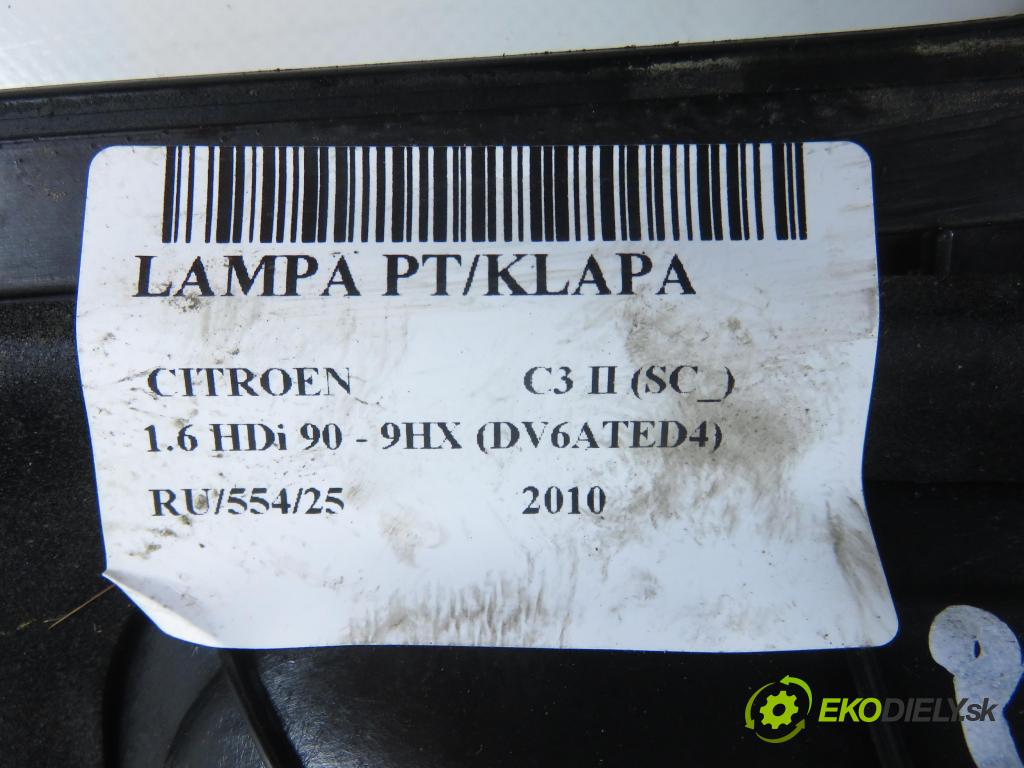CITROEN C3 II (SC_) HB 2010 0,00 1.6 HDi 90 - 9HX (DV6ATED4) 1560,00 Svetlo pravé zadné kufor 9685225480