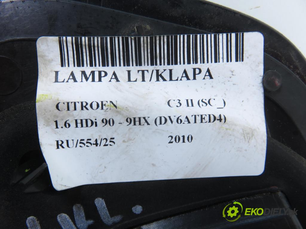 CITROEN C3 II (SC_) HB 2010 0,00 1.6 HDi 90 - 9HX (DV6ATED4) 1560,00 světlo levé zadní kufr 9685225580