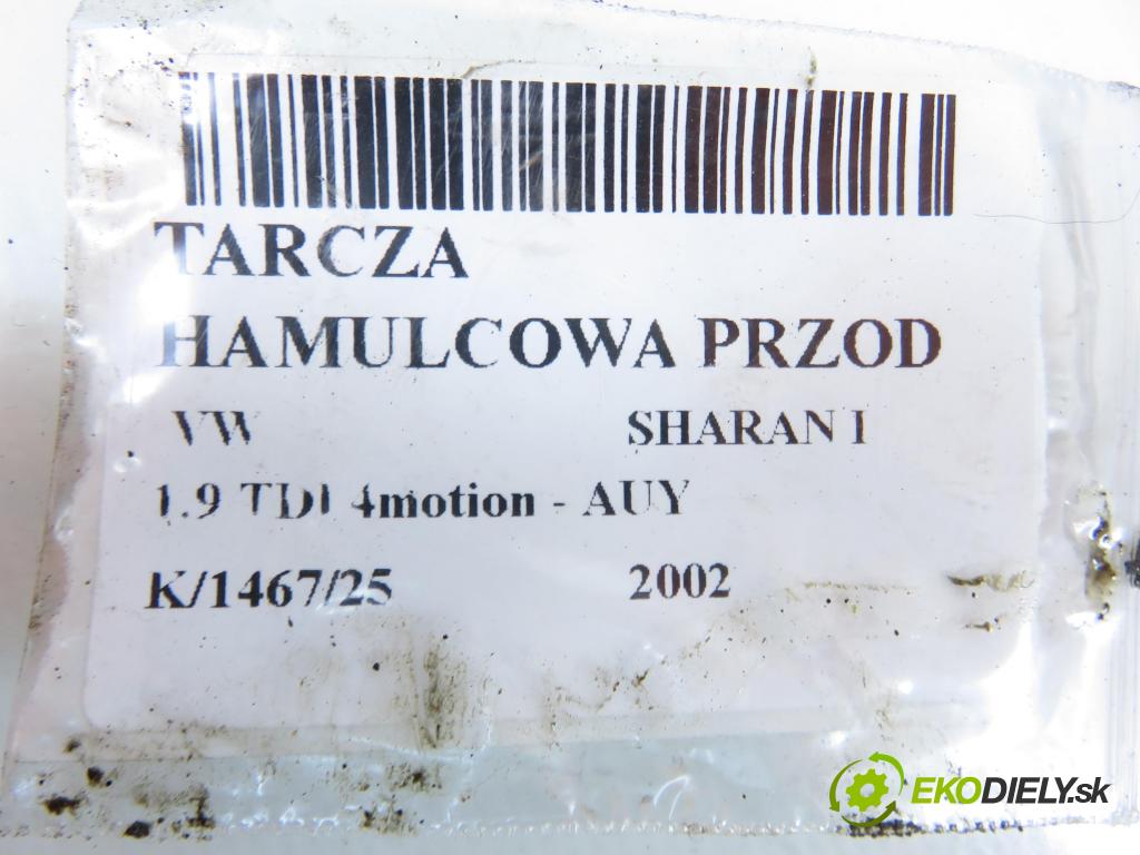 VW SHARAN (7M8, 7M9, 7M6) MINIVAN 2002 85,00 1.9 TDI PD 115 4motion - AUY 1896,00 lamela kotouč brzdová PŘEDNÍ: 