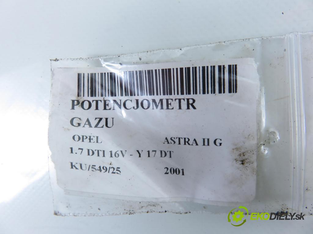 OPEL ASTRA G liftback (T98) HB 2001 55,00 1.7 DTI 16V - Y 17 DT 1686,00 Potenciometer plynu 9157998 (Potenciometer plynového pedálu)