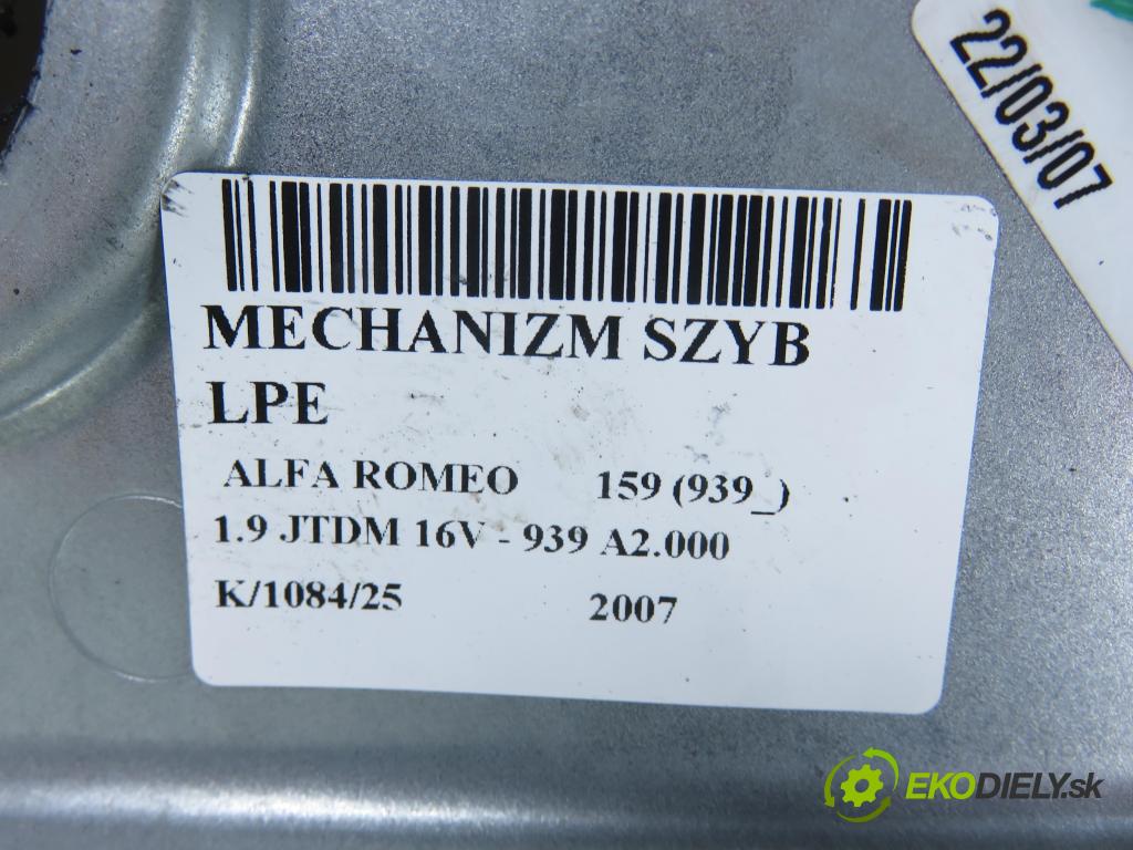 ALFA ROMEO 159 (939_) SEDAN 2007 110,00 1.9 JTDM 16V - 939 A2.000 1910,00 Mechanizmus okien 1560777200