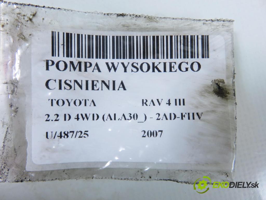 TOYOTA RAV 4 III (_A3_) SUV 2007 130,00 2.2 D 4WD 177 - 2AD-FHV 2231,00 pumpa vysokého TLAK: 221000R010 ; HU2940000316