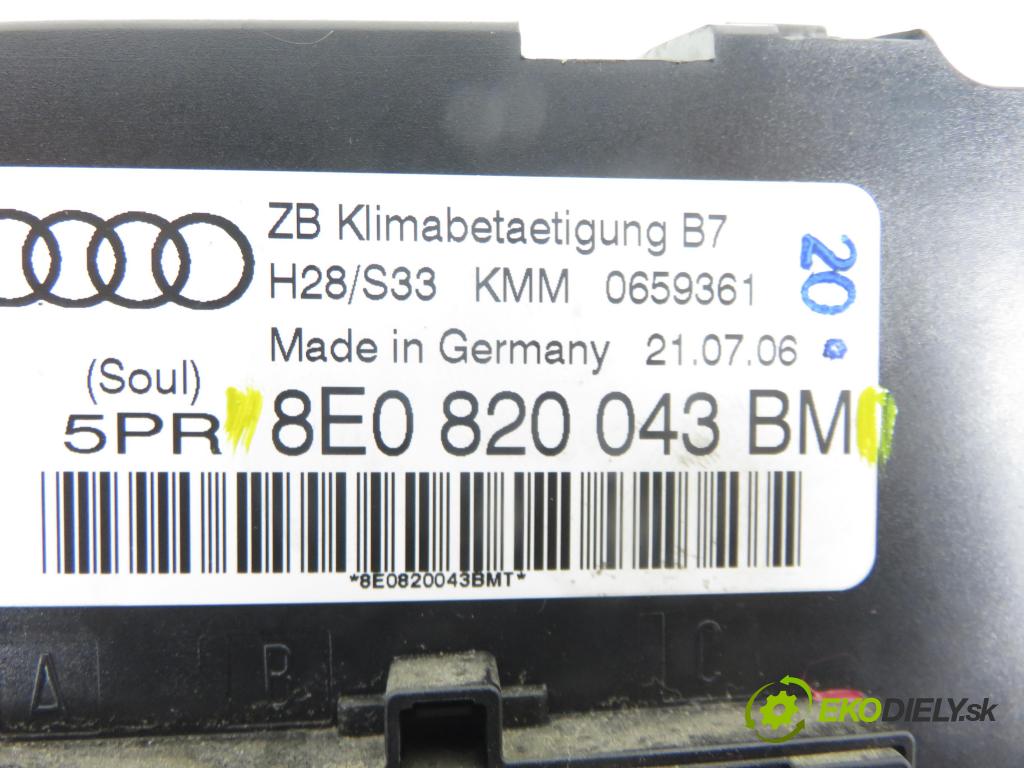 AUDI A4 Avant (8ED, B7) KOMBI 2007 103,00 2.0 TDI - BPW 1968,00 Panel kúrenia KLIMATRONIK 8E0820043BM