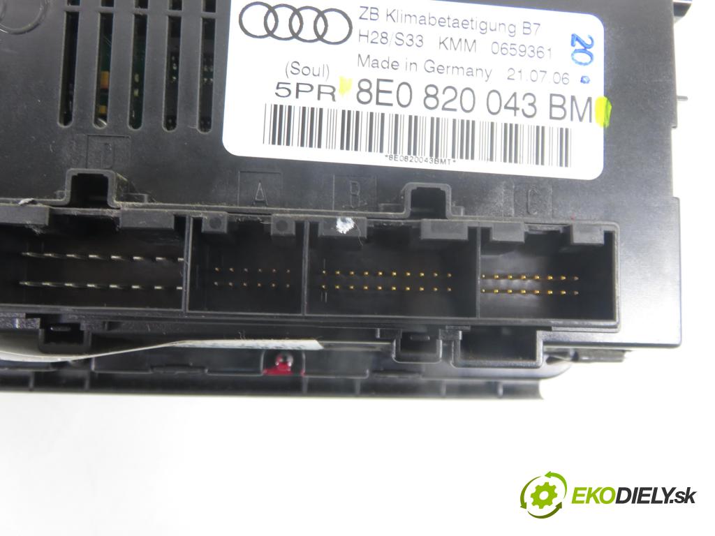 AUDI A4 Avant (8ED, B7) KOMBI 2007 103,00 2.0 TDI - BPW 1968,00 Panel kúrenia KLIMATRONIK 8E0820043BM