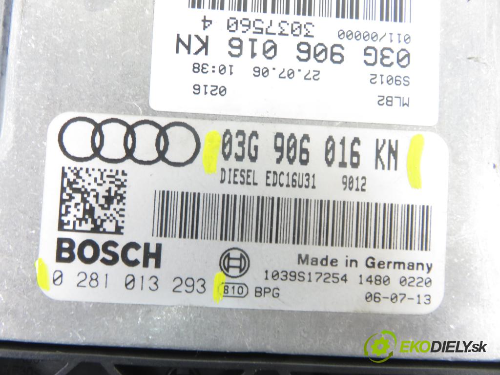 AUDI A4 Avant (8ED, B7) KOMBI 2007 103,00 2.0 TDI - BPW 1968,00 Riadiaca jednotka Motor 03G906016KN ; 0281013293