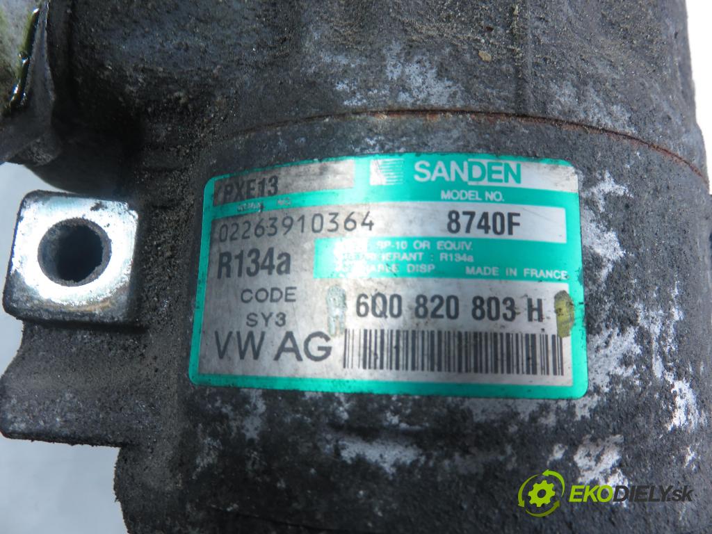 VW POLO (9N_) HB 2004 55,00 1.4 TDI - BAY 1422,00 KOMPRESOR: klimatizácie 6Q0820803H (Kompresor klimatizácie)