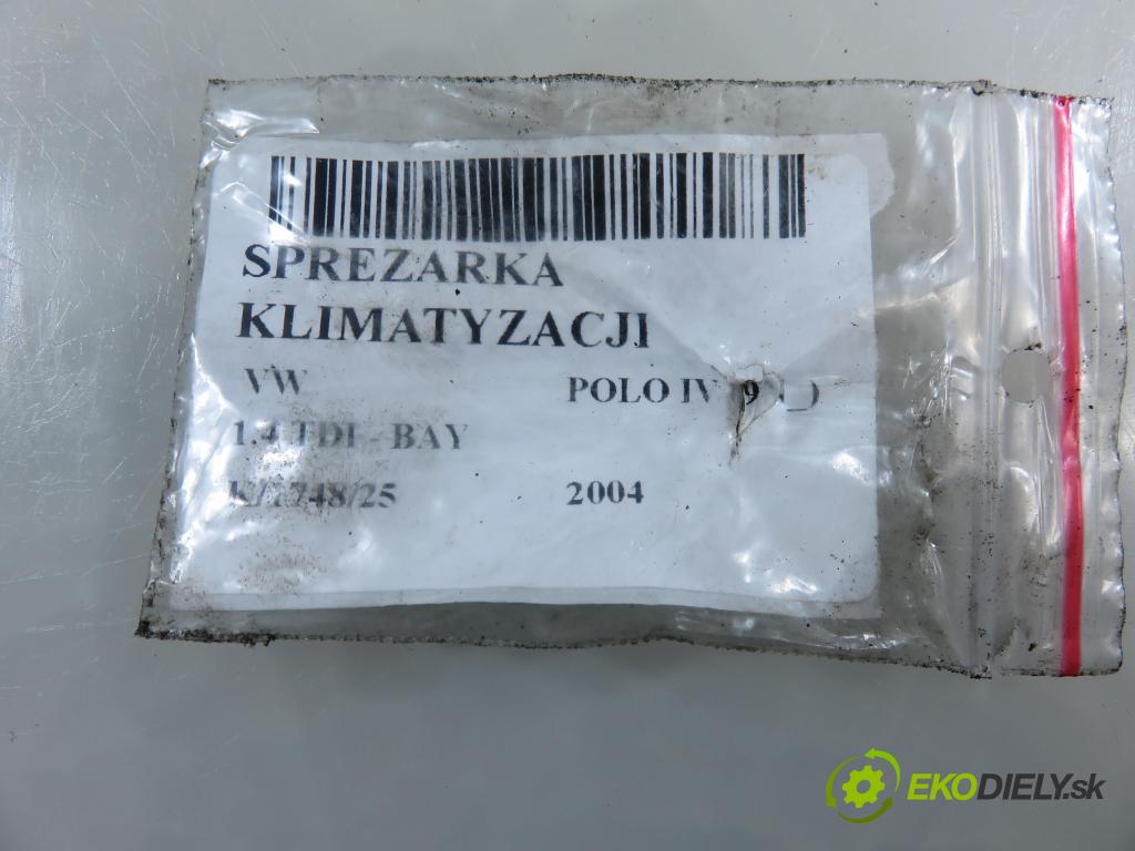 VW POLO (9N_) HB 2004 55,00 1.4 TDI - BAY 1422,00 KOMPRESOR: klimatizácie 6Q0820803H (Kompresor klimatizácie)