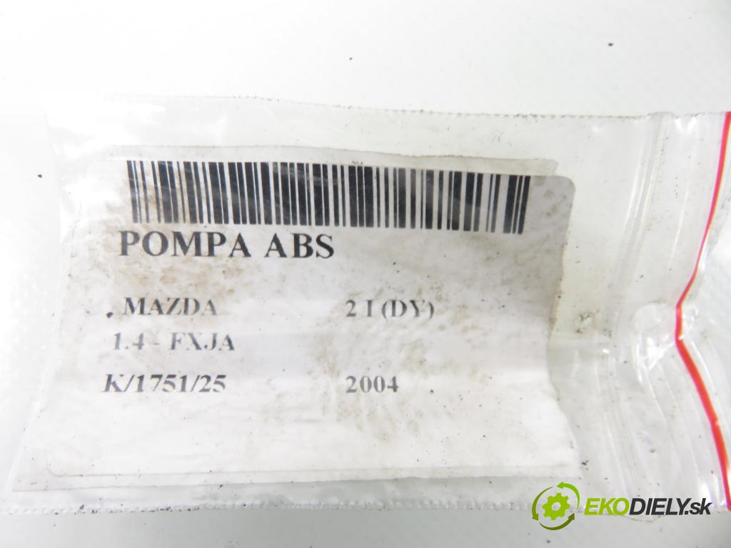 MAZDA 2 (DY) HB 2004 59,00 1.4 - FXJA 1388,00 pumpa ABS 10096001063 ; D351437A0B ; 10020600934 (Pumpa ABS)