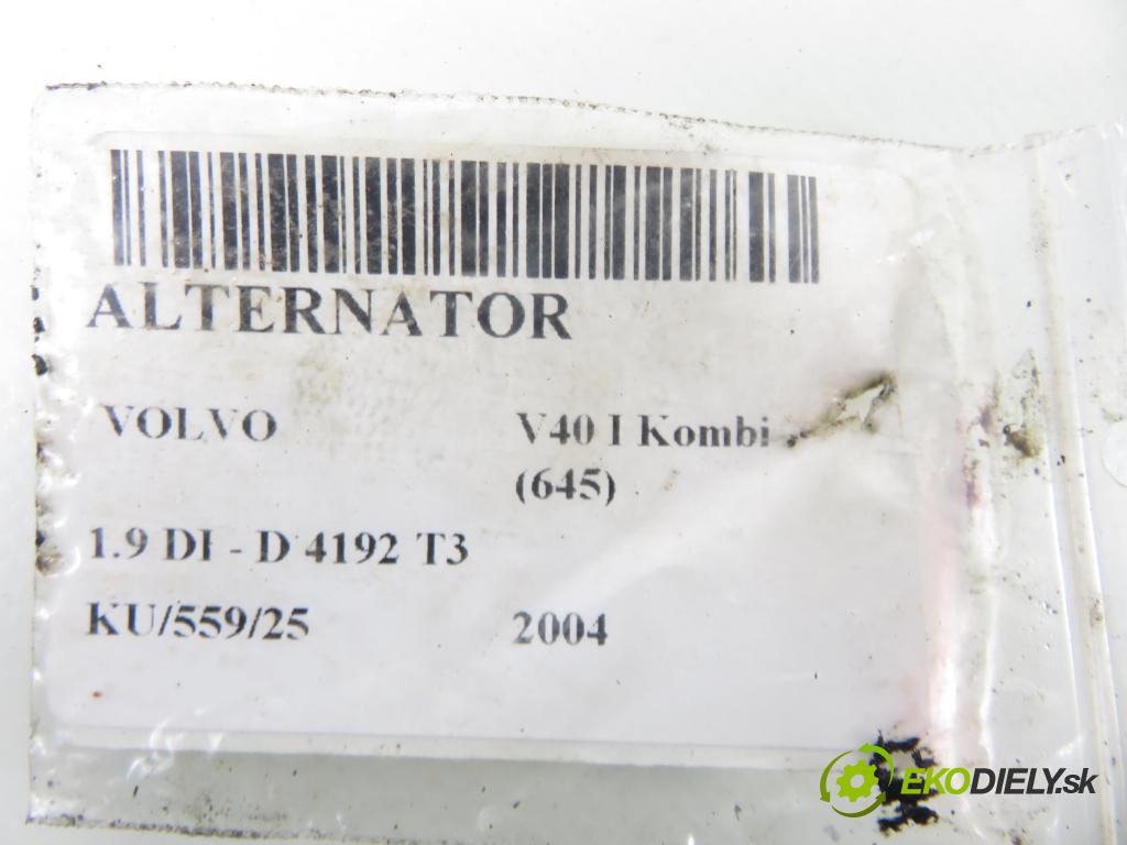 VOLVO V40 Kombi (645) KOMBI 2004 85,00 1.9 DI 116 - D 4192 T3 1870,00 Alternátor 8200162474 (Alternátor)