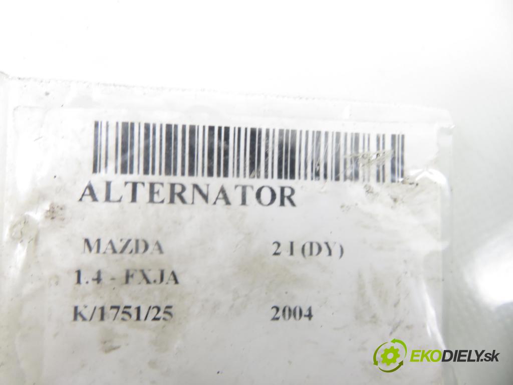 MAZDA 2 (DY) HB 2004 59,00 1.4 - FXJA 1388,00 Alternátor 2S6T10300DB ; A005TA7792 (Alternátor)