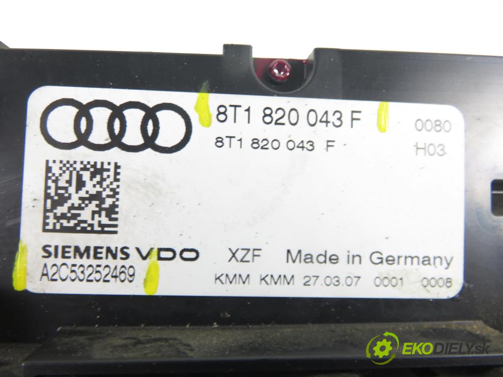 AUDI A5 (8T3) COUPE 2007 176,00 3.0 TDI quattro - CAPA 2967,00 Panel kúrenia KLIMATRONIK 8T1820043F ; A2C53252469