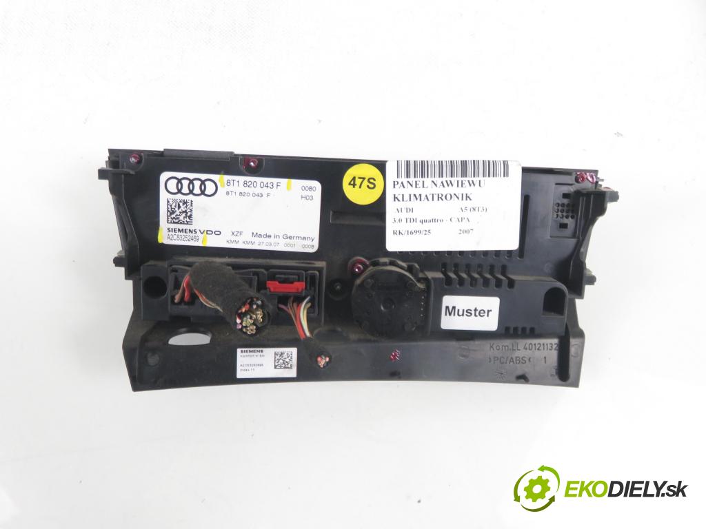 AUDI A5 (8T3) COUPE 2007 176,00 3.0 TDI quattro - CAPA 2967,00 Panel kúrenia KLIMATRONIK 8T1820043F ; A2C53252469
