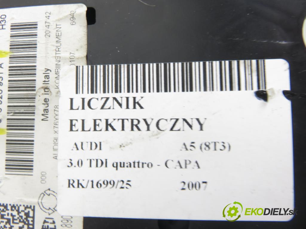 AUDI A5 (8T3) COUPE 2007 176,00 3.0 TDI quattro - CAPA 2967,00 Prístrojovka elektrický 8T0920931A